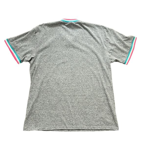 Jadelynn Brooke Cotton Blend Gray Rainbow V-Neck BABY Spell‎ Out T-Shirt Size L - Picture 7 of 9